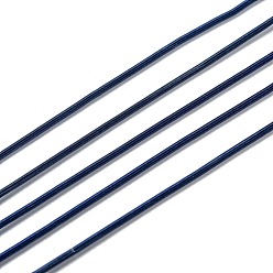 Полуночно-синий Французская проволока каркасная проволока, гибкий круглый медный провод, металлизированная нить для вышивания и изготовления украшений, темно-синий, 18 калибр (1 мм), 10 г / мешок
