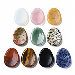 Mixed Stone Natural & Synthetic Gemstone Massager, Worry Stone for Anxiety Therapy, for Finger Health, Oval, 45x35x8mm