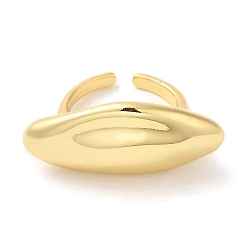 Real 18K Gold Plated Rack Plating Brass Twist Horse Eye Open Cuff Ring for Women, Lead Free & Cadmium Free, Real 18K Gold Plated, US Size 5 1/2(16.1mm)