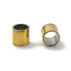 Chapado en Oro Real 18K Revestimiento iónico (ip) 304 perlas de acero inoxidable, columna, real 18 k chapado en oro, 1.5x1.5 mm, agujero: 1 mm