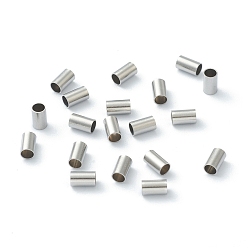 Color de Acero Inoxidable 304 de acero inoxidable perlas espaciadoras, tubo, color acero inoxidable, 5x3 mm, agujero: 2.5 mm