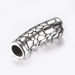 Plata Antigua 316 cierres magnéticos de acero inoxidable quirúrgico con extremos para pegar, tubo, plata antigua, 28x10 mm, agujero: 6 mm