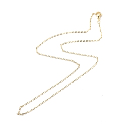 Real 18K Gold Plated Brass Cable Chains Necklace for Women, Cadmium Free & Lead Free, Real 18K Gold Plated, 17.72 inch(45cm)