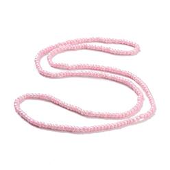 Pink Бусы на талии, эластичная поясная цепочка из стеклянных зерен для женщин, розовые, 31-1/2 дюйм (80 см), бусины : 5 мм