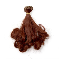Brun Saddle Cheveux de perruque de poupée de coiffure permanente de poire longue de fibre à haute température, pour bricolage fille bjd making accessoires, selle marron, 5.91~39.37 pouce (15~100 cm)
