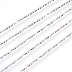 Stainless Steel Color 304 Stainless Steel Chains, Soldered, Stainless Steel Color, 1mm