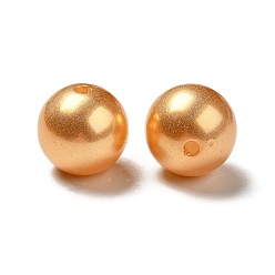 Goldenrod ABS Plastic Imitation Pearl Beads, Round, Goldenrod, 15~16x15mm, Hole: 2mm
