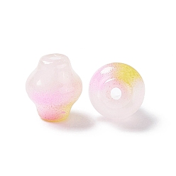 Бледно-Розовый Непрозрачные стеклянные бусы, фонарь, розовый жемчуг, 9x8 мм, отверстие : 1.5 мм
