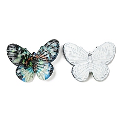 Colorido Colgantes de acrílico opacos, mariposa, colorido, 30x4.5x41 mm, agujero: 1.5 mm