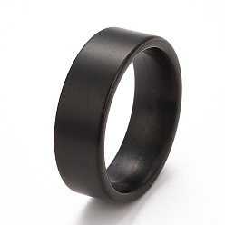 Electrophoresis Black Ion Plating(IP) 304 Stainless Steel Plain Band Finger Ring for Men Women, Electrophoresis Black, 8mm, Inner Diameter: 16.5~21.4mm