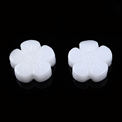 Creamy White Synthetic Coral Beads, Dyed, Imitation Jade, Flower, Creamy White, 12.5x14x5.5mm, Hole: 1.4mm