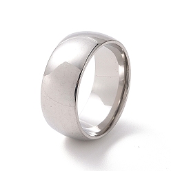 Color de Acero Inoxidable 201 anillo liso de acero inoxidable para mujer, color acero inoxidable, diámetro interior: 17 mm