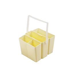 Yellow Plastic Detachable Wash Pen Barrel, Painting Brush Washing Bucket, Art Supplies for Drawing Home School, Rectangle, Yellow, 14x12.8x9.5cm