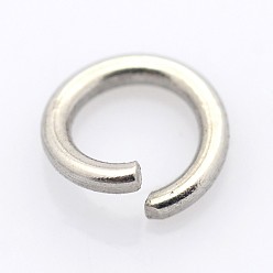 Stainless Steel Color 304 Stainless Steel Open Jump Rings, Stainless Steel Color, 9x1.2mm, Inner Diameter: 6.6mm