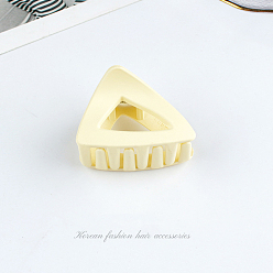 Light Goldenrod Yellow Frosted Acrylic Hair Claw Clips, Triangle Non Slip Jaw Clamps for Girl Women, Light Goldenrod Yellow, 45x34mm