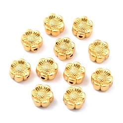 Matte Gold Color Rack Plating Alloy Beads, Cadmium Free & Lead Free, Long-Lasting Plated, Flower, Matte Gold Color, 8.5x8x5mm, Hole: 1.5mm