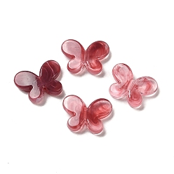 Brique Rouge Perles acryliques transparentes, papillon, firebrick, 12.8x17.3x4.4mm, Trou: 2mm, environ940 pcs / 500 g