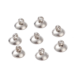 Stainless Steel Color 304 Stainless Steel Bead Cap Pendant Bails, for Globe Glass Bubble Cover Pendants, Stainless Steel Color, 5mm, Hole: 1.5mm