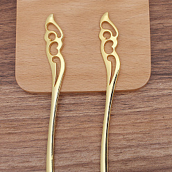Золотой Легированные Палочки для Волос, долговечный, аксессуары для волос для женщин, золотые, 148x16 мм