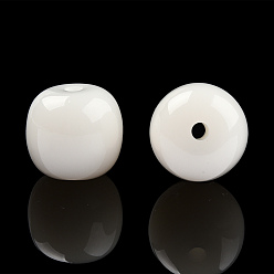 Cordón Viejo Perlas de resina opacos, barril, encaje antiguo, 12x11 mm, agujero: 1.6~1.8 mm