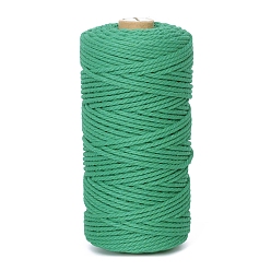 Medium Aquamarine 100M Round Cotton Braided Cord, for DIY Handmade Tassel Embroidery Craft, Medium Aquamarine, 3mm, about 109.36 Yards(100m)/Roll