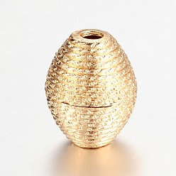 Light Gold Oval Alloy European Large Hole Beads, Long-Lasting Plated, Light Gold, 18x16mm, Hole: 4mm