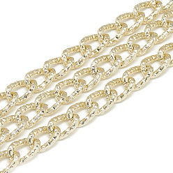 Light Gold Unwelded Aluminum Curb Chains, Light Gold, 14x9.5x2mm