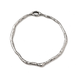 Plata Antigua 304 colgantes de acero inoxidable, anillo, plata antigua, 36x35x1.5 mm, agujero: 2x3 mm
