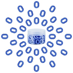 Bleu Moyen  Anneaux de liaison en acrylique gorgecraft, connecteurs à liaison rapide, pour la fabrication de chaînes de bijoux, ovale, bleu moyen, 19x14x4.5mm, trou: 11x5.5 mm, 100 / boîte