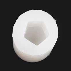 Blanco Casa diy vela moldes de silicona, moldes de fondant, moldes de resina, para resina uv, fabricación de joyas de resina epoxi, columna, blanco, 46x36 mm, diámetro interior: 20.5 mm