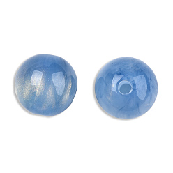 Bleu Bleuet Perles en résine, imitation d'oeil de chat, ronde, bleuet, 12mm, Trou: 1.6~1.8mm