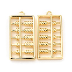 Real 18K Gold Plated Brass Pendants, Abacus Charm, Real 18K Gold Plated, 24x12x3mm, Hole: 1.4mm