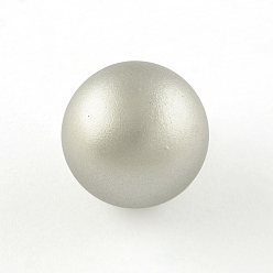 Silver No Hole Spray Painted Brass Round Bell Beads, Fit for Cage Ball Pendants, Silver, 16mm