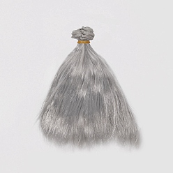 Argent Cheveux longs et raides en mohair imité poupée perruque cheveux, pour les filles de bricolage accessoires de fabrication de bjd, argenterie, 150~1000mm