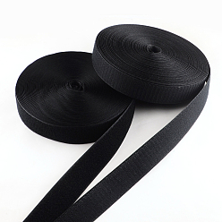 Black Adhesive Hook and Loop Tapes, Magic Taps with 50% Nylon and 50% Polyester, Black, 30mm, about 25m/roll, 2rolls/group