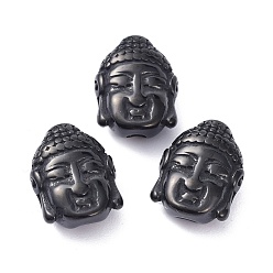Electrophoresis Black 304 Stainless Steel Beads, Buddha Head, Electrophoresis Black, 14.5x11x6mm, Hole: 2.3mm