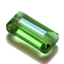 Зеленый лайм Имитация Австрийские кристаллические шарики, класс AAA, граненые, прямоугольные, зеленый лайм, 10x15.5x7 мм, отверстие : 0.9~1 мм