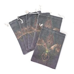 Волк Сумка для хранения карт таро, сумки на шнурке из ткани, для колдовства принадлежности для викканского алтаря, прямоугольные, волк, 160~165x135 мм