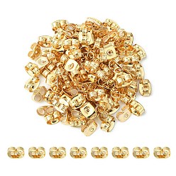 Real 18K Gold Plated 304 Stainless Steel Ear Nuts, Friction Ear Nuts for Post Earrings, Real 18K Gold Plated, 6x4.5x3mm, Hole: 0.8~1mm