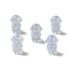 Bleu Clair Placage uv perles acryliques irisées arc-en-ciel, astronaute, bleu clair, 20x14x13.5mm, Trou: 3.5mm