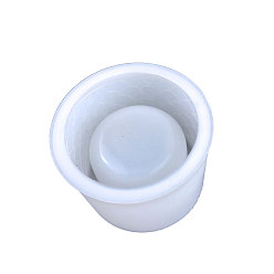 White Round Flowerpot DIY Silicone Molds, Resin Plaster Cement Casting Molds, White, 110x81mm