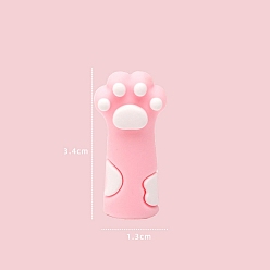 Pink Cute Cat Paw Print Silicone Pencil Cap, Stationery Protective Cover, School Supplies, Pink, 3.4x1.3cm