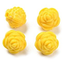 Amarillo Abalorios de acrílico opacos, flor, amarillo, 11.5 mm, agujero: 1.8 mm, 830 unidades / 500 g