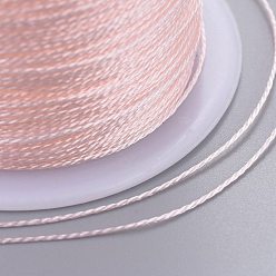 Розовый Полиэфирная плетеная металлическая нить, для изготовления и вышивки плетеных браслетов своими руками, туманная роза, 0.4 мм, 6 -ply, около 54.68 ярдов (50 м) / рулон