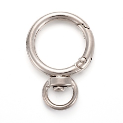 Platinum Alloy Swivel Clasps, Swivel Snap Hook, for Handbag Ornaments Decoration, Cadmium Free & Lead Free, Ring, Platinum, 40x27x5.5mm, Hole: 10x5mm