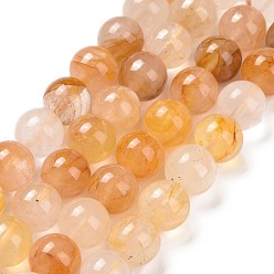 Yellow Hematoid Quartz Quartz hématoïde jaune naturel/fils de perles de quartz guérisseur doré, ronde, 10.5mm, Trou: 1.2mm, Environ 38 pcs/chapelet, 15.16'' (38.5 cm)
