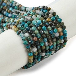 Chrysocolla Natural Chrysocolla Beads Strands, Faceted, Round, 2mm, Hole: 0.6mm, about 161~163pcs/strand, 15.43''(39.2cm)