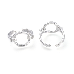 Real Platinum Plated Brass Cuff Rings, Open Rings, Ring Shape, Real Platinum Plated, Size 7, Inner Diameter: 17mm