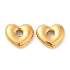 Золотой Ионное покрытие (ip) 304 шарики из нержавеющей стали, сердце, золотые, 11.5x13x3.5 мм, отверстие : 3 мм
