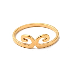 Золотой Ионное покрытие (ip) 201 волнистое кольцо из нержавеющей стали для женщин, золотые, размер США 6 1/4 (16.7 мм)